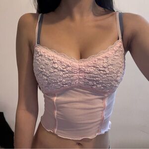 Baby Pink Lace Camisole Top